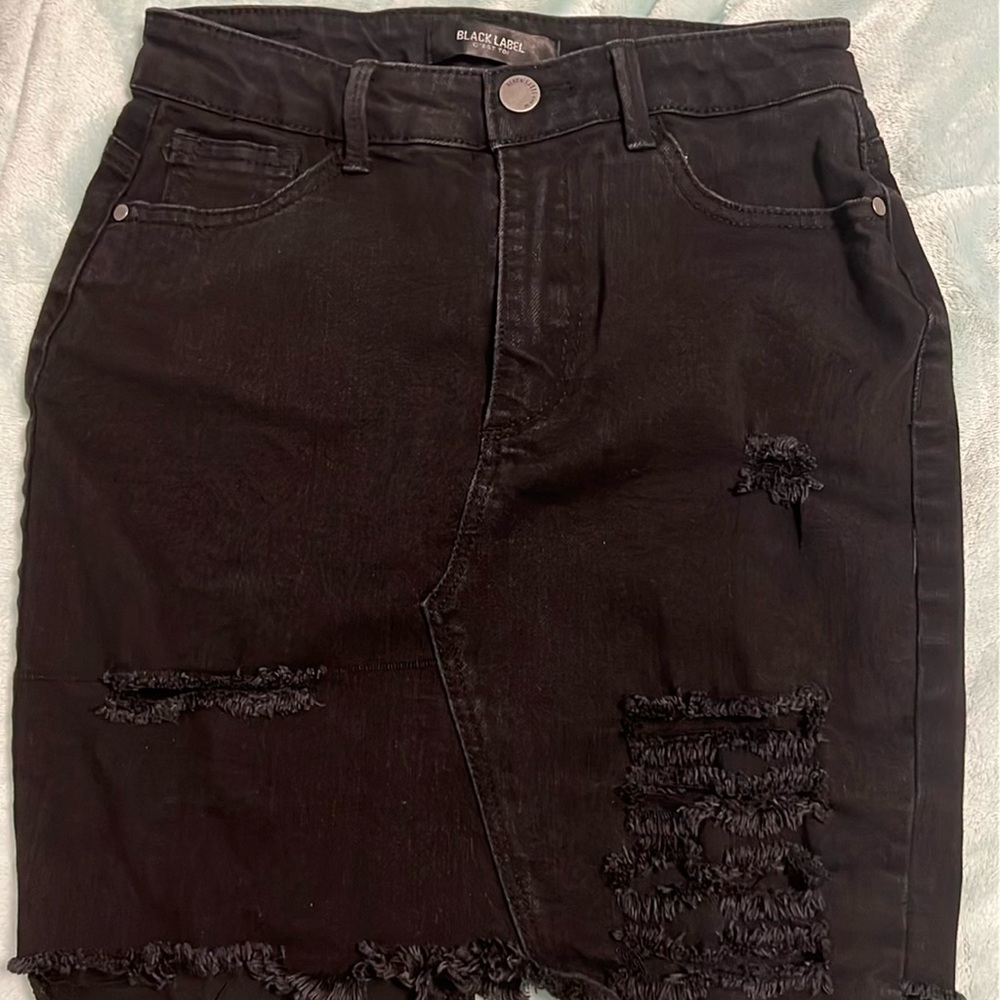 Black Denim Skirt